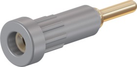 2 mm socket, round plug connection, mounting Ø 4.9 mm, gray, 23.1012-28