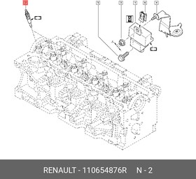 110654876R, Свеча накаливания Renault Duster 2012  Renault Kangoo 2008  Renault Laguna III 2008-2015 Renault Meg