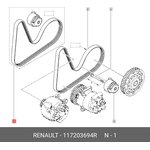 117203694R, Комплект поликлинового ремня RENAULT: 1.5dCi (K9K) MEGANE, CLIO ...