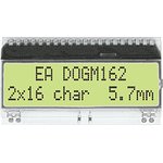 EA DOGM162E-A, Дисплей: LCD, алфавитно-цифровой, STN Positive, 16x2, 55x27,94мм
