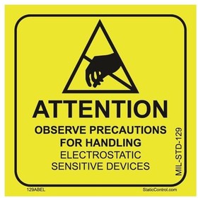 Фото 1/4 129LABEL, Labels & Industrial Warning Signs Label, MIL-STD-129N, 2In X 2In, 500/Roll