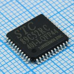 STC89C52RC-40I-LQFP44, Микроконтроллер 51 семейства 512-бит статическое ОЗУ 8кБ ...