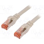 Patch cable, RJ45 plug, straight to RJ45 plug, straight, Cat 6, S/FTP, LSZH, 1 m, red