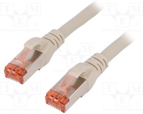 Patch cable, RJ45 plug, straight to RJ45 plug, straight, Cat 6, S/FTP, LSZH, 3 m, red