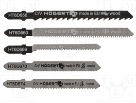 HT6D690, Hacksaw blade; wood,metal,jigsaw; 5pcs; Kind of holder: T