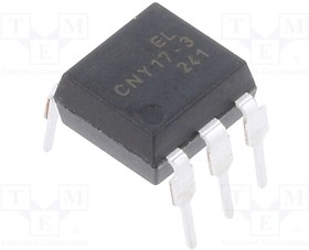 CNY17-3, Оптрон, THT, Каналы 1, Вых транзисторный, Uизол 5,3кВ, Uce 70В