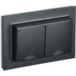 Socket 2nd JV BRITE RSbsh12-3-44-BrCh 16A assembly IP44 with cover black ...