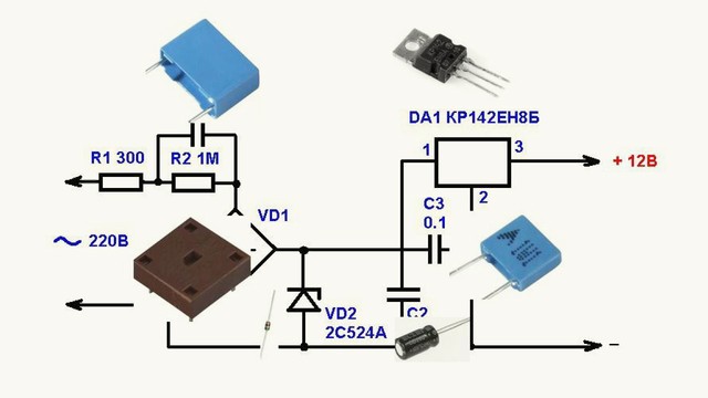 Схема стабилизатор напряжения 12 вольт на крен