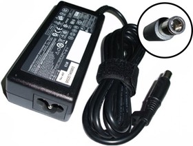 Блок питания (сетевой адаптер) для ноутбуков HP 18.5V 3.5A 65W 7.4x5.0 мм с иглой черный, без сетевого кабеля