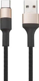 Фото 1/2 USB кабель Hoco X26 Xpress Charging Data Cable For Type-C L=1М черный/золотой