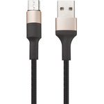USB кабель Hoco X26 Xpress Charging Data Cable For Micro L=1М черный/золотой