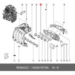 140361KT0A, Прокладка впускного коллектора RENAULT