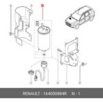 164000884R, Фильтр топливный Renault Duster 2012  Renault Logan 2005-2014