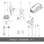 164005420R, Фильтр топливный RENAULT 1.5dCi 2013-