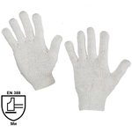 Перчатки защитные трикотажн без ПВХ 4 нити 33-35гр 10кл 300 пар/уп (белые)