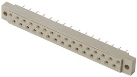 A 13-L2/SILVER, 5mm Pitch 13 Way 2 Row Straight Female DIN 41617 Connector, Solder Termination, 2A
