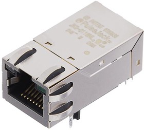 JK0-0116NL, Modular Connectors / Ethernet Connectors 1X1 TAB UP W/LED'S ETHERNET (NON PoE)