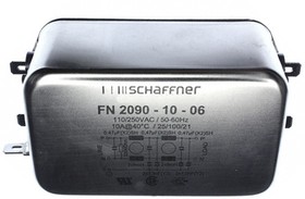 FN2090-10-06, Фильтр помехоподавляющий, однофазный, 250ВAC, Cx 470нФ, Cy 3,3нФ