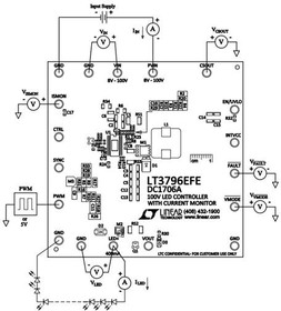 DC1706A, LED Lighting Development Tools LT3796EFE Demo Board I 100V LED Control