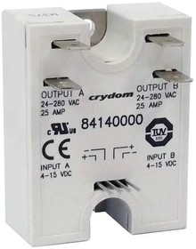 84140610, Solid State Relays - Industrial Mount SSR Relay, Dual, Panel Mount, 660VAC/40A, 17-32VDC In, Zero Cross, Faston