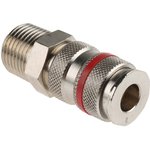 Brass Male Pneumatic Quick Connect Coupling, R 1/2 Male Threaded