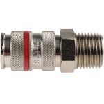 Brass Male Pneumatic Quick Connect Coupling, R 1/2 Male Threaded