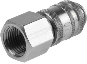 Фото 1/4 Brass Female Pneumatic Quick Connect Coupling, G 1/8 Female Threaded