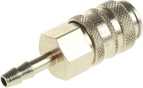 Фото 1/3 Brass Male Pneumatic Quick Connect Coupling, 4mm Hose Barb