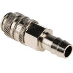 Brass Male Pneumatic Quick Connect Coupling, 9mm Hose Barb