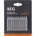 Биты 10 шт, РН2, 50 мм AEG ASDPH25010 4932479504