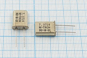 Резонатор кварцевый 7.3728МГц в корпусе HC49U, нагрузка 10пФ; 7372,8 \HC49U\10\\\MP-1\1Г (7.3728 M-TRON)