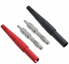 6383-02, Test Plugs & Test Jacks IN-LINE SHEATHED 4MM 1 RED & 1 BLACK PLUG