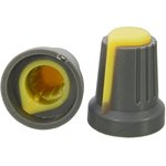 RR4817 (6mm круг желтый), Ручка приборная RR4817 (6 мм круг желтый), на вал с зубцами