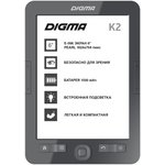 Электронная книга Digma K2 6" E-ink HD Pearl 758x1024 600MHz/4Gb/ microSDHC/подсветка дисплея темно-серый