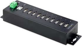 USB210AIND-USB-A-HUB, 10 Port USB 2.0 USB A USB 2.0 Hub, Terminal Connector Powered, 19.8 x 3.1 x 5.6cm