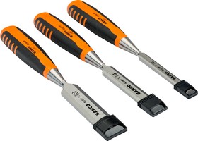 424P-S3-EUR, 3 Piece Stainless Steel Wood Chisel Set, 12 mm, 18 mm, 25 mm Blade Width