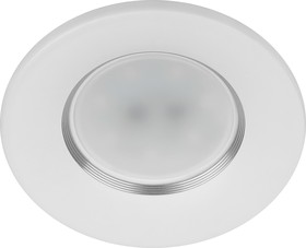 Фото 1/2 Встраиваемый светильник алюминиевый ЭРА KL107 WH/SL MR16 GU5.3 белый серебро Б0061096