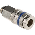 Brass, Steel Male Pneumatic Quick Connect Coupling, G 1/4 Male Threaded