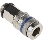 Brass, Steel Male Pneumatic Quick Connect Coupling, G 3/8 Male Threaded