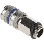 Brass, Steel Male Pneumatic Quick Connect Coupling, G 3/8 Male Threaded