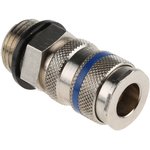 Brass, Steel Male Pneumatic Quick Connect Coupling, G 1/2 Male Threaded