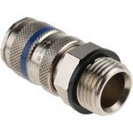 Brass, Steel Male Pneumatic Quick Connect Coupling, G 1/2 Male Threaded