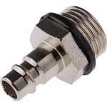 Brass, Steel Male Pneumatic Quick Connect Coupling, G 1/2 Male Threaded