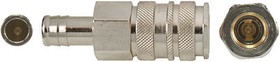 Фото 1/2 Brass Male Pneumatic Quick Connect Coupling, 6mm Hose Barb