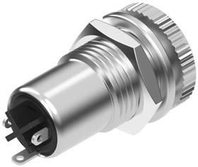54-00081, Connector - stereo jack - 3.5x20.5 mm - panel mount - nickel plated - threaded - nut and washer