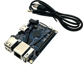 Фото 1/5 Orange Pi PC Plus [1GB], Одноплатный компьютер, H3 Quad-core Cortex-A7, 1GB DDR3, LAN, Wi-Fi, с кабелем питания