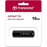 TS16GJF700, Флеш накопитель 16GB Transcend JetFlash 700, USB 3.1, Черный