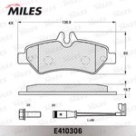 E410306, Колодки тормозные задние (датчик + болты) (Смесь Low-Metallic) (MB ...