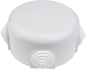 Фото 1/2 Коробка распределительная 90мм R (4 кабельных ввода в комплекте) пластик бел. Bironi R1-523-21-K
