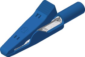 930319102, Alligator Clip 2 mm Connection, Stainless Steel Contact, 6A, Blue
